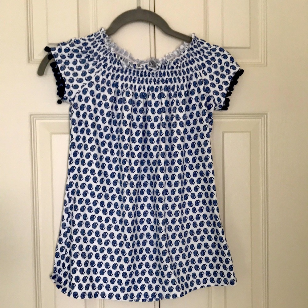 Cute girls top with Pom-Pom sleeve detail size XL